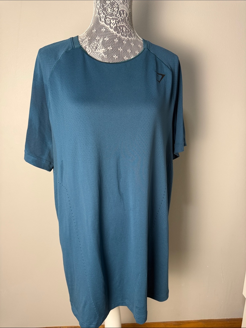 Gymshark Men's Teal Blue Performance Short Sleeve Tee